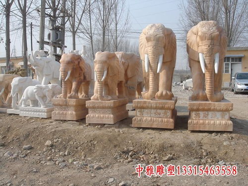 汉白玉如意大象石雕 安徽大象石雕雕塑厂家